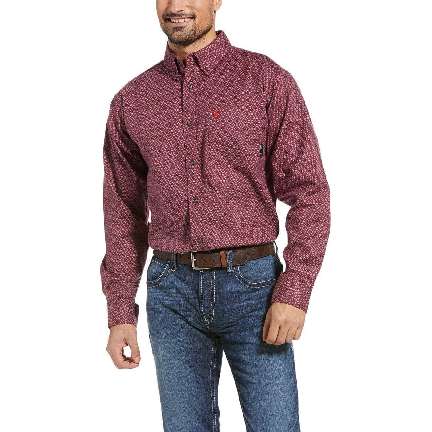 ARIAT - FR - ABBOTT - DURASTRETCH WORK SHIRT - MALBEC - NFPA/2112 - 70E - Becker Safety and Supply