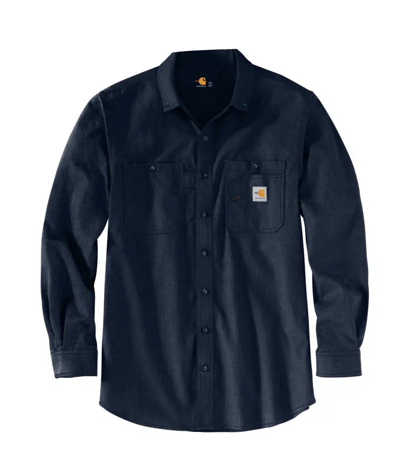 CARHARTT-Flame Resistant Force Loose Fit Lightweight Long-Sleeve Shirt - Navy-2XL Becker Safety and Supply