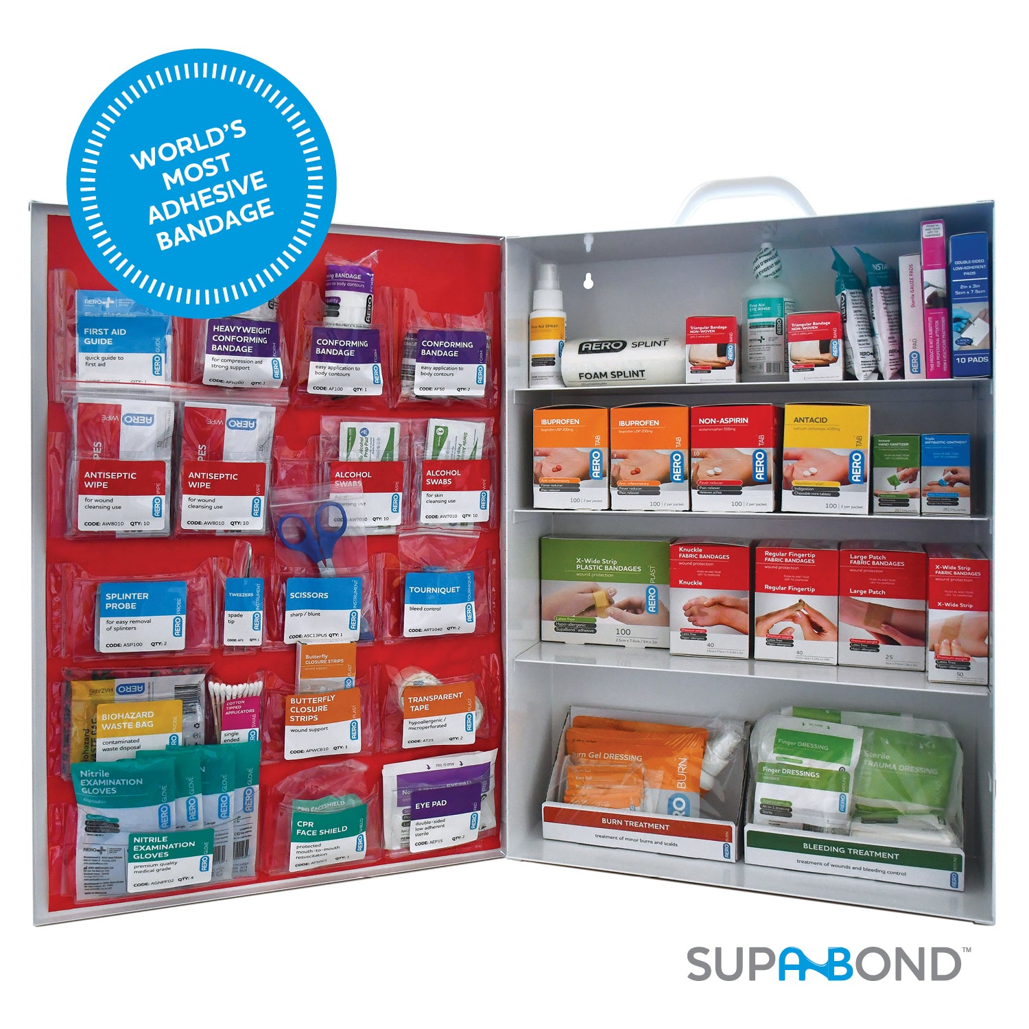 Aero - 4 Shelf Metal Cabinet 150 Series Ansi 2021 B - Meds - Becker Safety and Supply