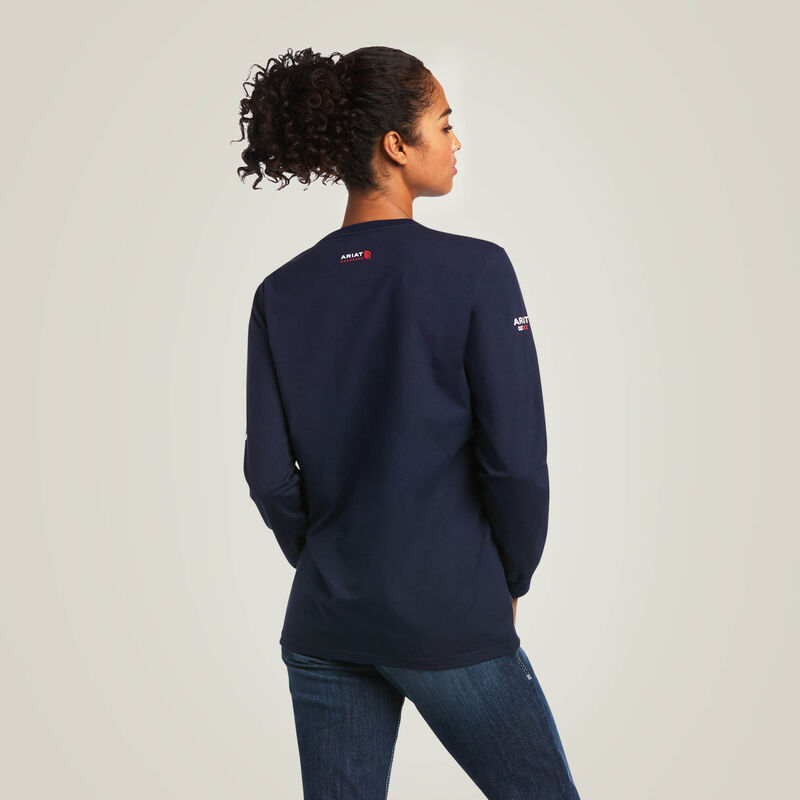 ARIAT - FR Womens Stretch Logo T-Shirt,Navy