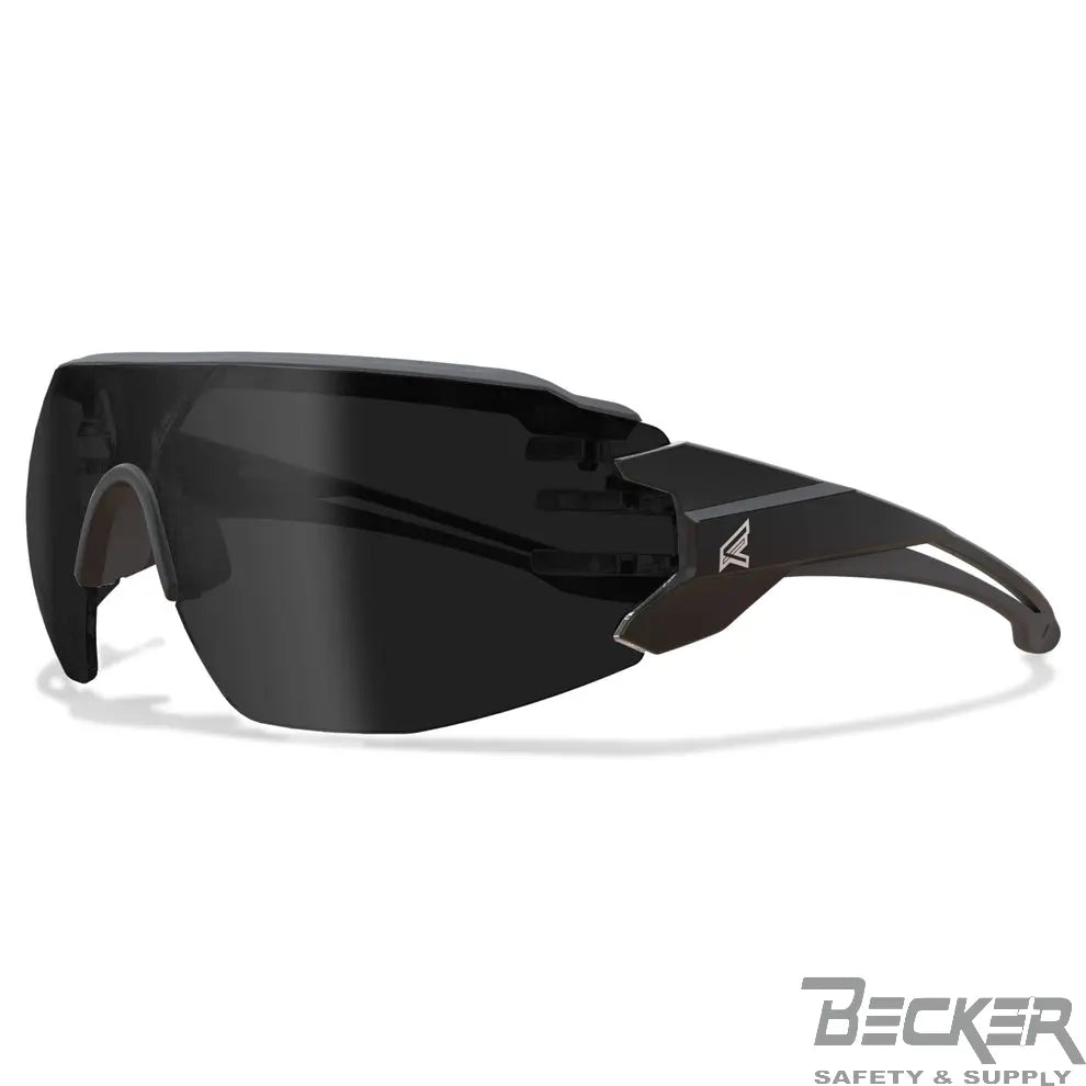 EDGE - Taven - Black Frame with Gray TPR / Vapor Shield Smoke Lenses  Becker Safety and Supply