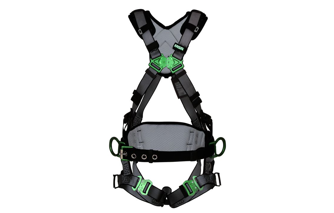MSA - V-FIT Construction Harness, Standard, Back & Hip D-Rings, Quick-Connect Leg Straps, Shoulder Padding